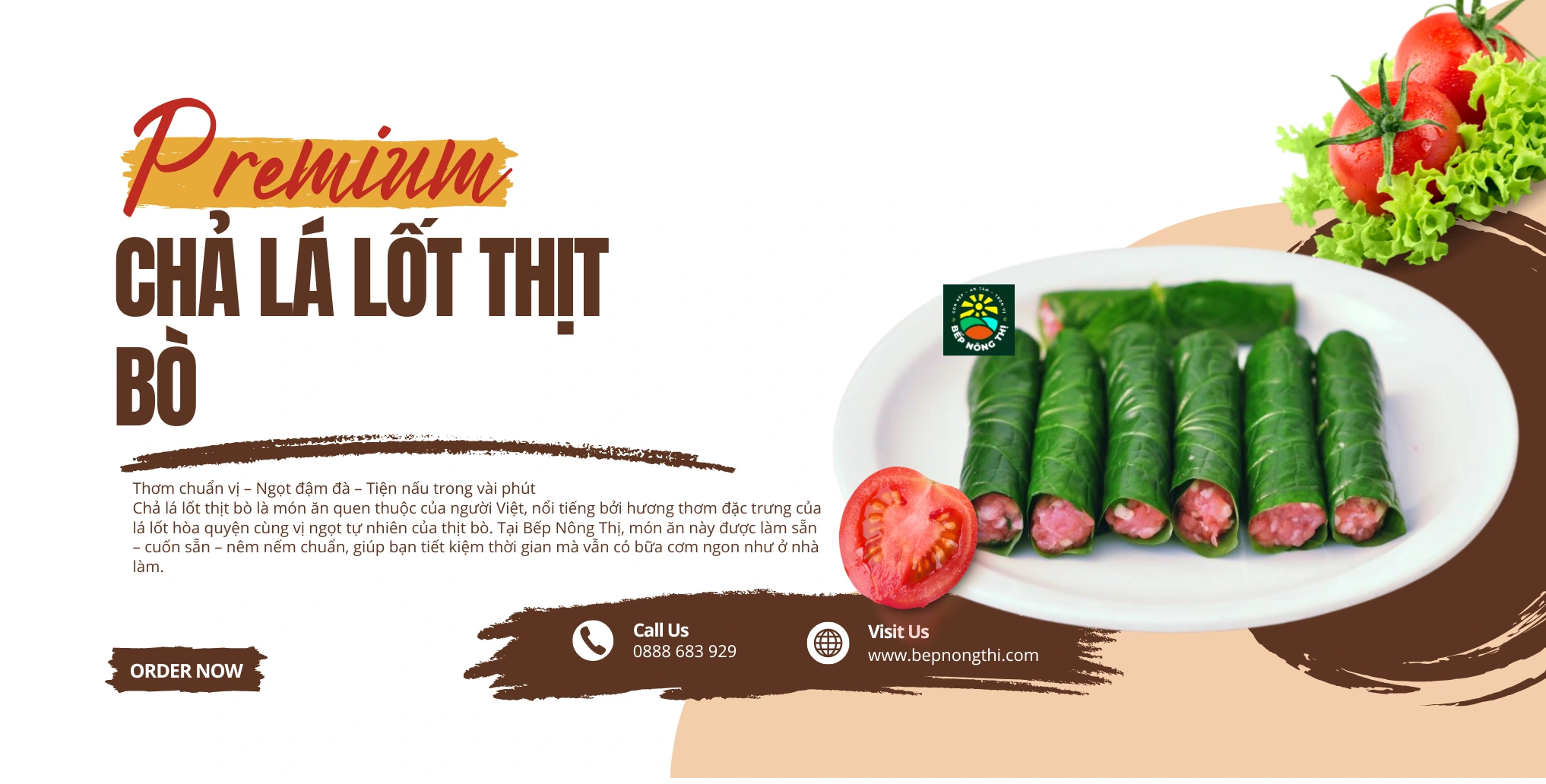 CHẢ LÁ LỐT THỊT BÒ – BẾP NÔNG THỊ